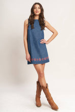 Load image into Gallery viewer, Pink Daisy Denim Dress