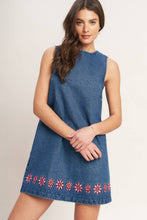 Load image into Gallery viewer, Pink Daisy Denim Dress