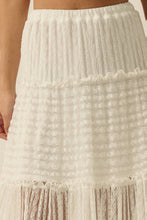 Load image into Gallery viewer, Striped Lace Tiered Ruffle Maxi Skirt