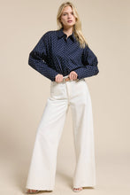 Load image into Gallery viewer, Polka Dot Oversized Button Down Shirt
