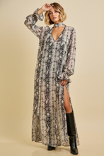 Load image into Gallery viewer, Snake Print Maxi Dress with Scarf

