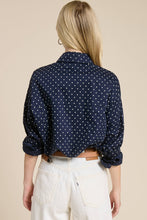 Load image into Gallery viewer, Polka Dot Oversized Button Down Shirt
