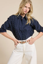Load image into Gallery viewer, Polka Dot Oversized Button Down Shirt
