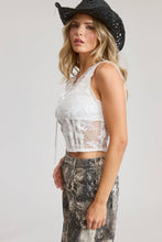 Load image into Gallery viewer, Romantic Lace Corset Top with Front Ribbon Tie
