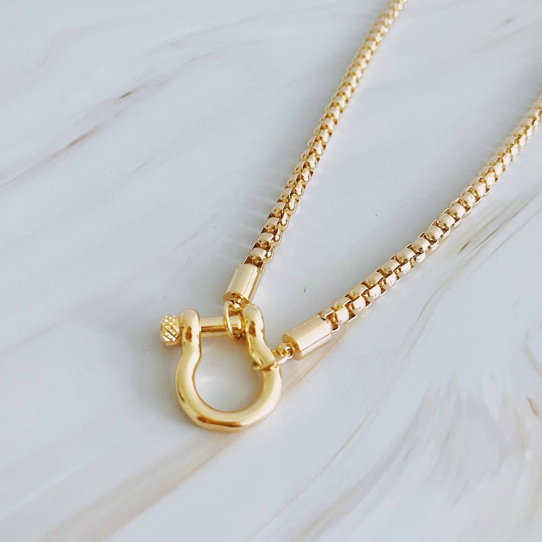 Equestrian Pendant Box Chain Necklace
