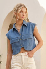 Load image into Gallery viewer, CROPPED DENIM TOP
