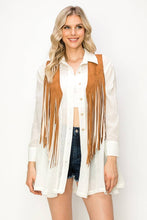 Load image into Gallery viewer, BOHO WESTERN 2TONE FRINGED SUEDE VEST
