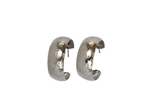 Load image into Gallery viewer, Silver Hammered Hoop Earring
