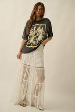 Load image into Gallery viewer, Striped Lace Tiered Ruffle Maxi Skirt
