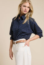 Load image into Gallery viewer, Polka Dot Oversized Button Down Shirt
