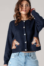 Load image into Gallery viewer, Ralph Western HorseRibbed Cardigan
