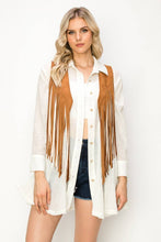 Load image into Gallery viewer, BOHO WESTERN 2TONE FRINGED SUEDE VEST
