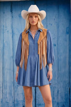Load image into Gallery viewer, BOHO WESTERN 2TONE FRINGED SUEDE VEST
