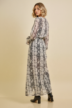 Load image into Gallery viewer, Snake Print Maxi Dress with Scarf
