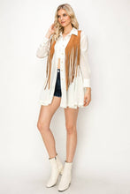 Load image into Gallery viewer, BOHO WESTERN 2TONE FRINGED SUEDE VEST
